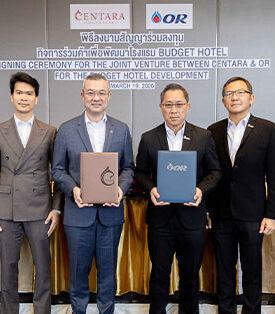 เซ็นทารา จับมือ OR รุกตลาด Budget Hotel เปิดเกมใหม่ธุรกิจโรงแรมไทย ขยายพอร์ตสู่ทุกเซกเมนต์ ร่วมลงทุนพัฒนาและดำเนินธุรกิจโรงแรมราคาประหยัด ตั้งเป้าเปิดตัวโรงแรม 6 แห่ง ในทำเลศักยภาพทั่วไทยในเฟสแรก