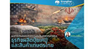 Krungthai COMPASS : ผลกระทบของสงครามตะวันออกกลางต่อธุรกิจผลิตปุ๋ยเคมีและสินค้าเกษตรไทย