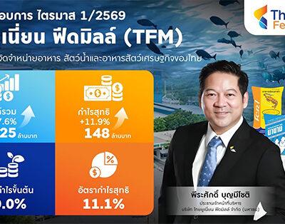 TFM โชว์ผลงาน Q1/69 ทำรายได้ 1,325 ล้านบาท กำไรโตสองหลัก ชูอาหารกุ้งหนุน – ปรับพอร์ตสู่สินค้ามูลค่าเพิ่มสูง รุกตลาดพรีเมียมโลก