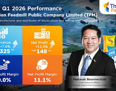 TFM posts Q1 2026 revenue of THB 1.325 billion with double-digit profit growth, driven by shrimp feed and a strategic shift toward high-value products to penetrate global premium markets