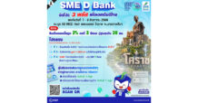 SME D Bank ยกขบวน “พัฒนาคู่เติมทุน” บุก ‘มหกรรมการเงินโคราช’ 7-9 ส.ค.นี้ จัดโปรฯ 3 พลัส สินเชื่อดอกเบี้ยต่ำ 3%ต่อปี แถมลดค่าธรรมเนียม พบได้ที่บูธ D2