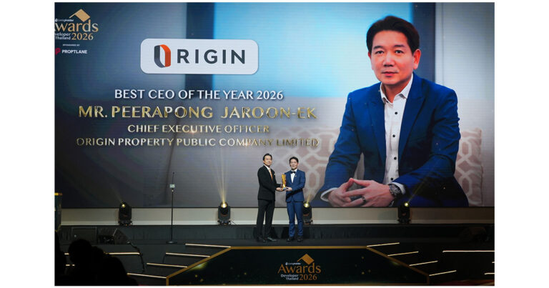 บิ๊กบอส “พีระพงศ์ จรูญเอก” คว้ารางวัล Best CEO แห่งปี พร้อมนำทัพ Origin Group  กวาด 4 รางวัล จากเวที LivingInsider Thailand Developer Awards 2026