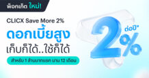 CLICX Bank เดินหน้าสร้าง Financial Well-being ให้คนไทย รีดีไซน์การออมรูปแบบใหม่ ผ่าน “CLICX Save More 2%”
