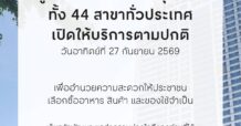 ศูนย์การค้าเซ็นทรัลทั้ง 44 สาขา ทุกแห่ง ทั่วประเทศเปิดให้บริการตามปกติ